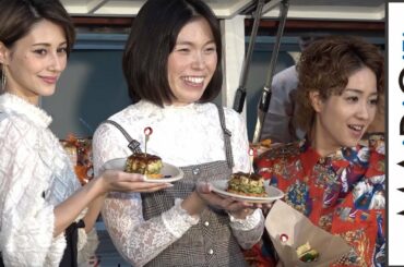 ダレノガレ明美、尼神インターとお好み焼きを食レポ　「OKO STAND」オープン記念イベント3