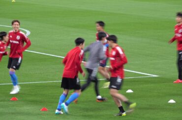 U-24日本代表 vs U-24アルゼンチン代表　試合前のウォーミングアップ　- JPN vs ARG 2021.3.26