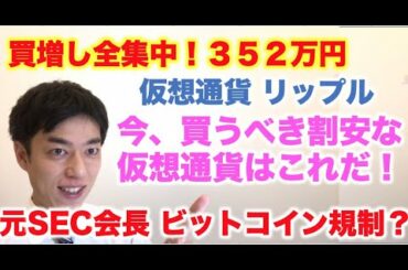 仮想通貨 リップル 買増し全集中！３５２万円分  今、買うべき割安な仮想通貨はどれ！？ 元SEC会長 ビットコイン規制する！？