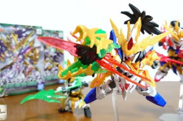 （SD史上最高峰の色分け！それぞれの武装を合体！組み替えもしやすい！）SD 三国創傑伝 劉備ユニコーンガンダム 関羽雲長νガンダム 張飛ゴッドガンダム　レビュー