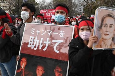 ミャンマー国軍のクーデターに抗議するデモ、東京や大阪で