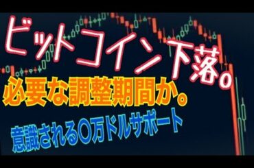 【仮想通貨】ビットコイン下落中。必要な調整局面か。意識されるサポートラインは○万ドル？【暗号通貨】