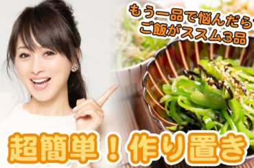 【超簡単作り置き】もう一品で悩んだら?ご飯がススム3品【渡辺美奈代】