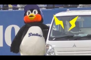 自由すぎwwトラックのクラクション鳴らしまくるつば九郎ww