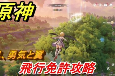 原神　飛行免許攻略（風、勇気と翼２）　【Genshin】