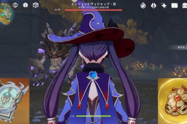 【原神】2凸モナLv80 エンシェントヴィシャップ戦 Lv80 Mona C2 vs Primo Geovishap【Genshin Impact】