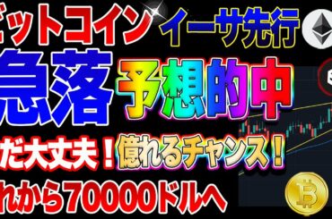 【仮想通貨】ビットコイン急落！予想的中！しかしまだ大丈夫！あと一発上昇して70000～80000ドルまで行きます！