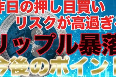 【リップル、仮想通貨大暴落】昨日の押し目買いはホントに危険⚠︎