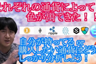 【投資】#108　それぞれの通貨で色が出てきた！買いが正解？売りが正解？仮想通貨のチャート分析！