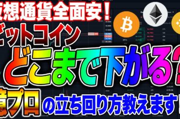 仮想通貨全面安！どこまで下がる？ビットコイン立ち回り方教えます！