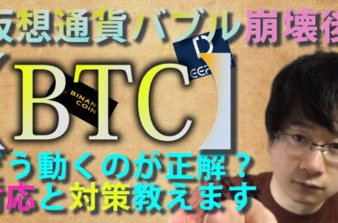 【仮想通貨ビットコイン】チャート分析から支持線を出し、バブル崩壊に備えて現状どう動くのが正解かを考察。