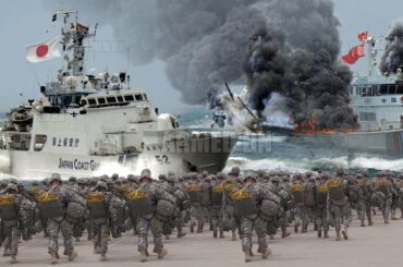 War Battle begins (Apr 24) Japan deploy troop to war against 6 China coast guard ship that enter SCS