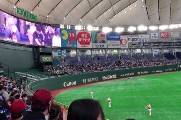 Y.M.C.A.♪ 20210418　ﾌｧｲﾀｰｽﾞｶﾞｰﾙ、ﾎﾟﾘｰ、ﾌﾚｯﾌﾟらﾏｽｺｯﾄのﾀﾞﾝｽﾊﾟﾌｫｰﾏﾝｽ　5回ｳﾗ終了後　北海道日本ﾊﾑﾌｧｲﾀｰｽﾞ主催試合@東京ﾄﾞｰﾑ･ﾚﾌﾄ外野