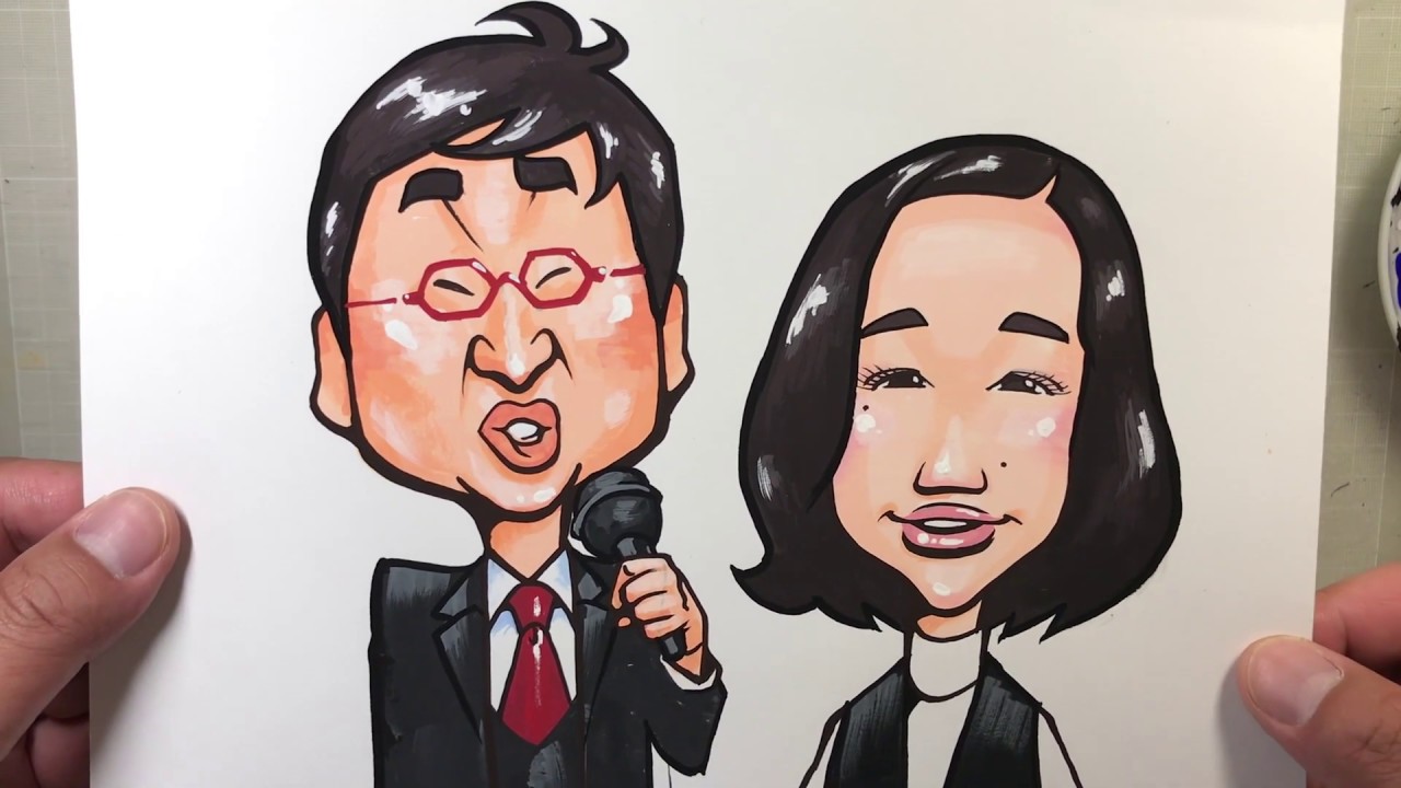 似顔絵を描く 山里亮太と蒼井優 似顔絵を描く 山里亮太と蒼井優