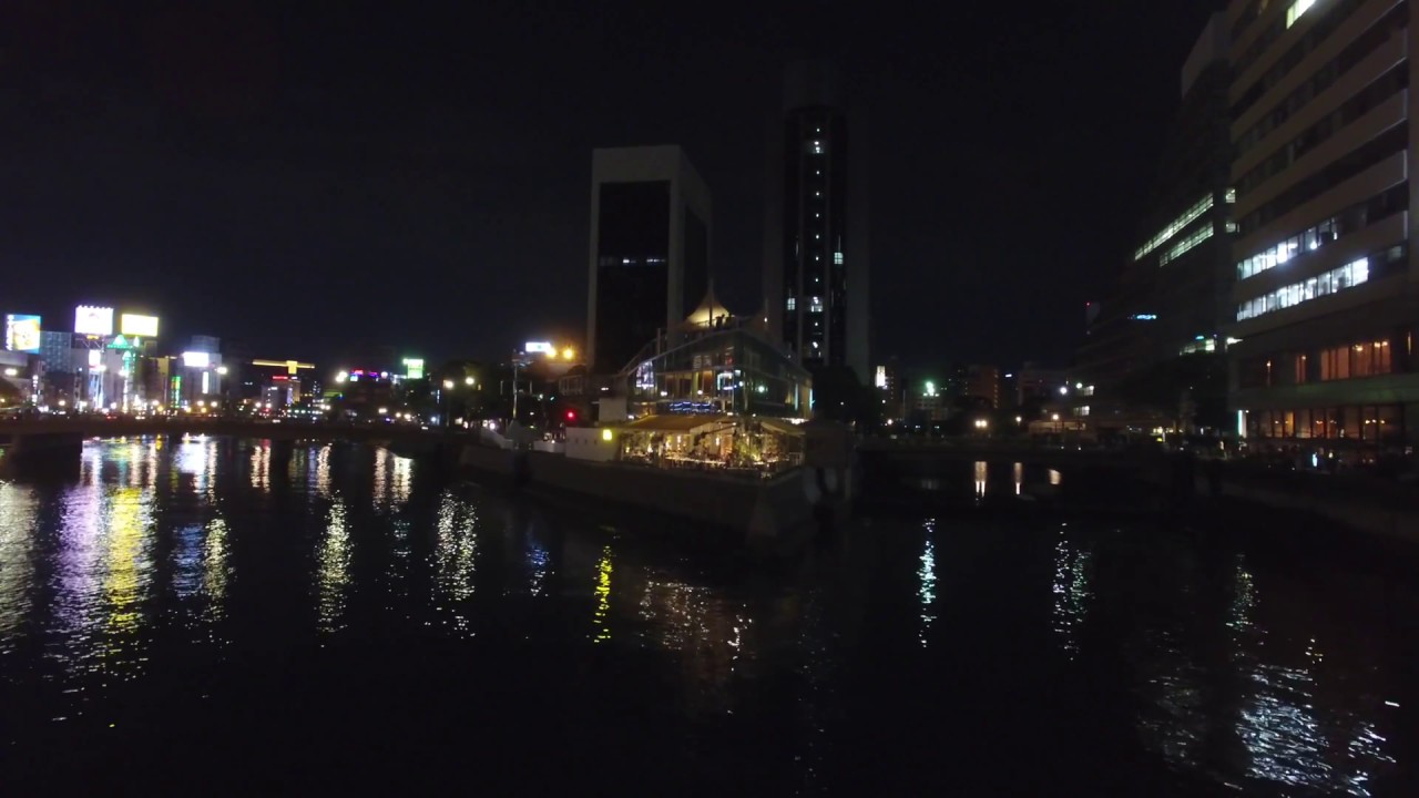 【4K】【空撮】福岡市水上公園｜SHIP'S GARDEN　夜景バージョン