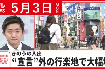 【新型コロナ】きのうの人出“宣言”外の行楽地で大幅増加　５月３日ニュースまとめ　日テレNEWS