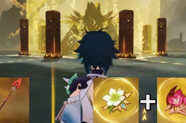 【原神】落下攻撃無しの魈でメタボヴィシャップ戦ノーダメクリア Lv90 No Plunge  Xiao C6 vs Azhdaha【Genshin Impact】