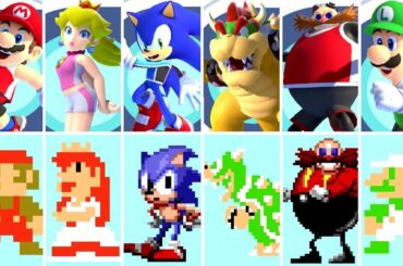 Mario & Sonic at the Olympic Games Tokyo 2020 - All Characters (8-Bit vs. 2020)