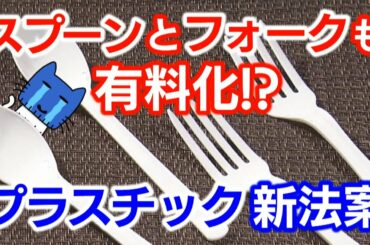 レジ袋に続き、スプーン・フォークも有料化！？『プラスチック新法案』って？？【マスクにゃんニュース】