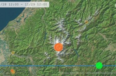 震源情報 (白山、2017年11月)