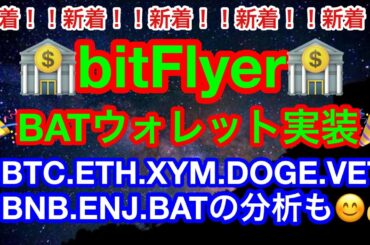 🎉bitFlyerが待望の❗️BATウォレット実装❗️🎉【仮想通貨 BTC.ETH.XYM.DOGE.VET.AAVE.BNB.ENJ.BAT】ビットコインやはり下落😭テスラのBTC決済中止❗️