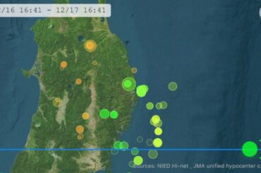 震源情報（岩手県沖、2017年12月16日）