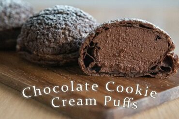 【この恋あたためますか】話題のチョコクッキーシューをアレンジして作ってみた! *Chocolate Cookie Cream Puffs*