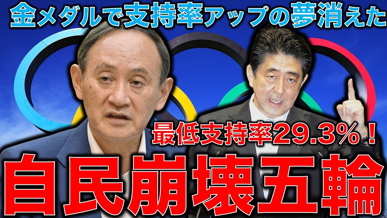 自民崩壊五輪。菅政権支持率最低!東京オリンピックで支持率回復の自民党の計画は完全に消滅した!最低支持率29.3%!元博報堂作家本間龍さんと一月万冊清水有高。