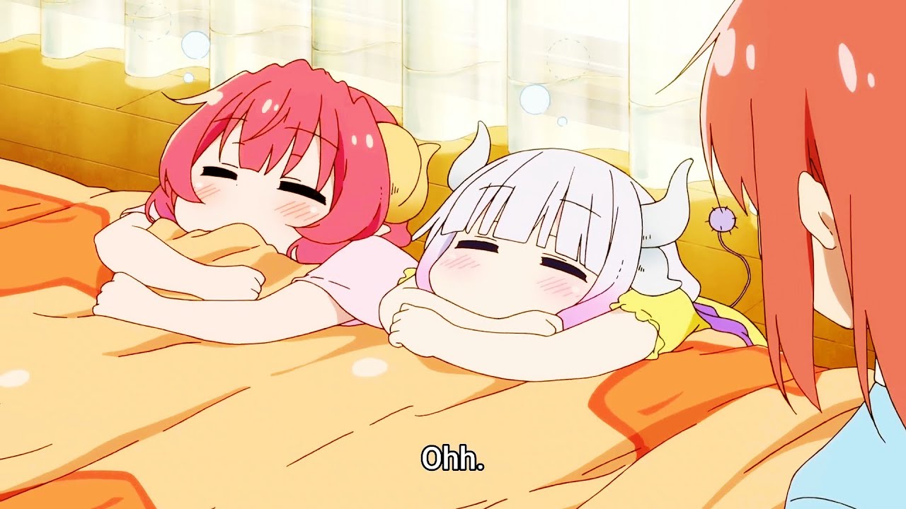 小林さんちのメイドラゴンs Tohiru and Kobayashi argue about lazy sleeping habits//Kobayashi's dragon maid s
