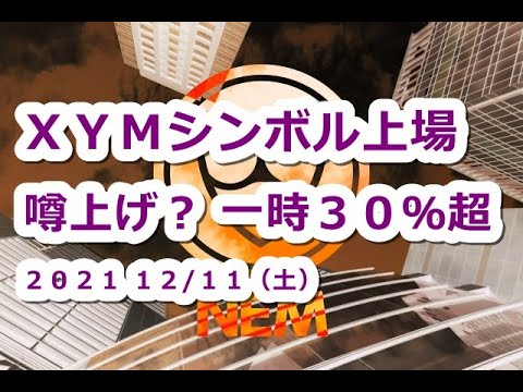 仮想通貨 XYMシンボル上昇噂上げ?一時30%超上昇!爆上げ準備体操か【12月11日】