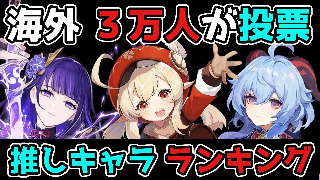 【原神】海外の「3万人」が投票した「女性版・推しキャラ」ランキング(星5のみ【げんしん】本国,中国