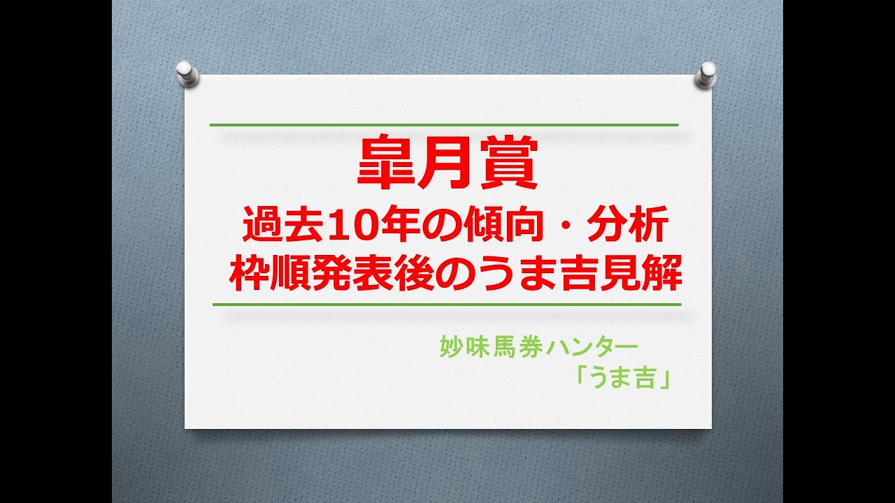 皐月賞2022 過去10年の傾向分析&枠順発表後のうま吉見解