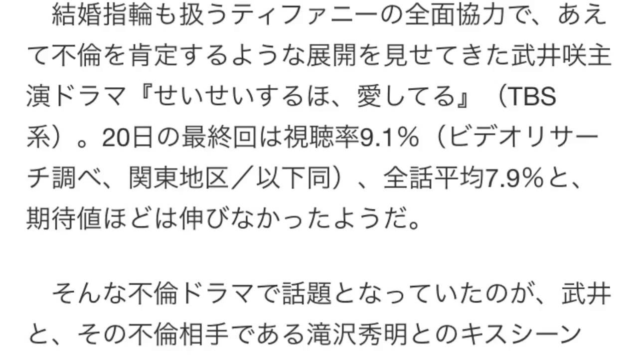 「せいせいするほど、愛してる」滝沢 武井咲に強引にキス!?武井咲は、嫌がっていた!!