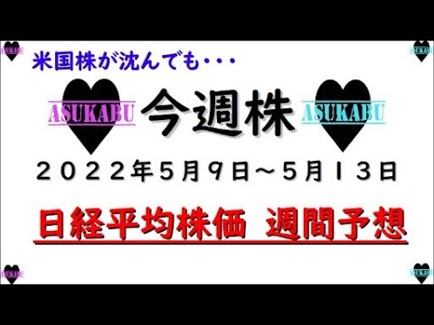 【今週株】今週の日経平均株価予想 2022年5月9日~13日 円安に乗って日経上昇(/ω\)