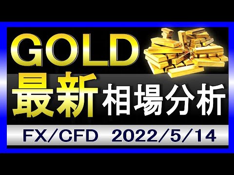 【700pips急落】ゴールド相場見通し|2022年5月14日|FX/GOLD/XAUUSD/金相場