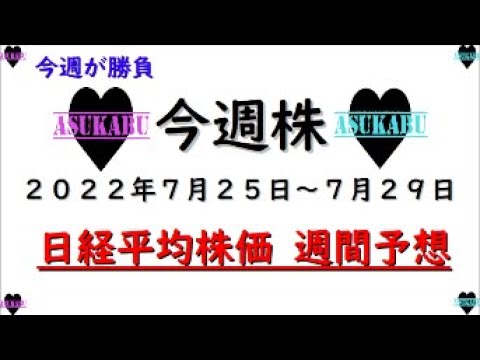 【今週株】今週の日経平均株価予想 2022年7月25日~7月29日
