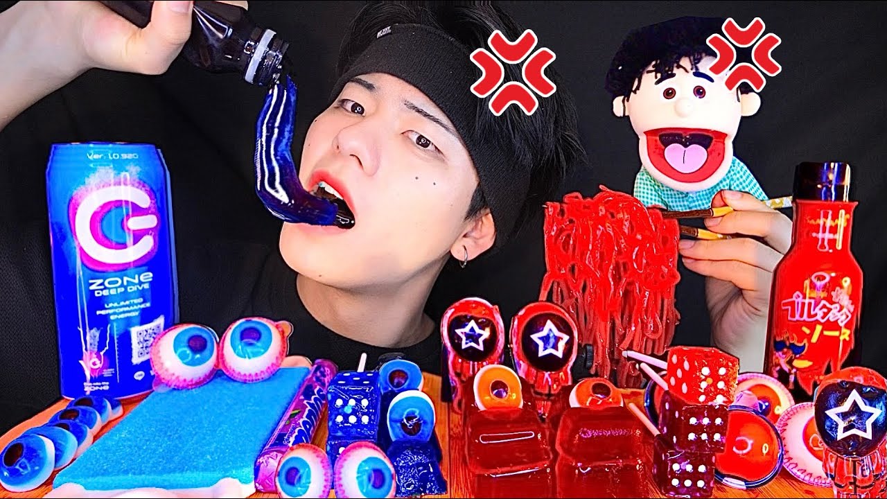 【マスクぐみ】アンチが来たので海外の青と赤のお菓子を爆食いしたら山田がキレた…