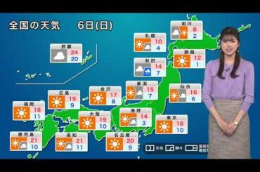 あす 11月6日(日)の天気予報 Weather forecast for tomorrow, November 6 (Sun)
