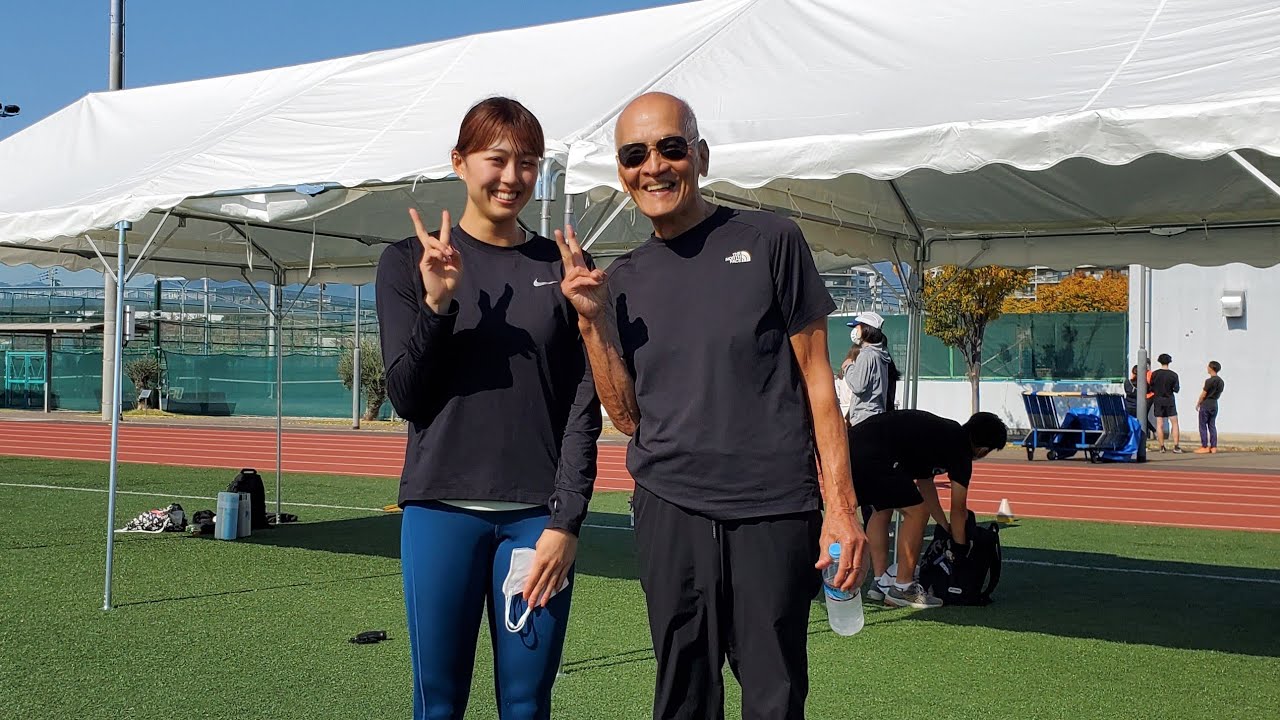 あの 青山 華依(あおやま はなえ)オリンピック400リレー第1走者とツーショット❤️その1 vol.838 甲南大学 公開講座「基礎ランニング教室」
