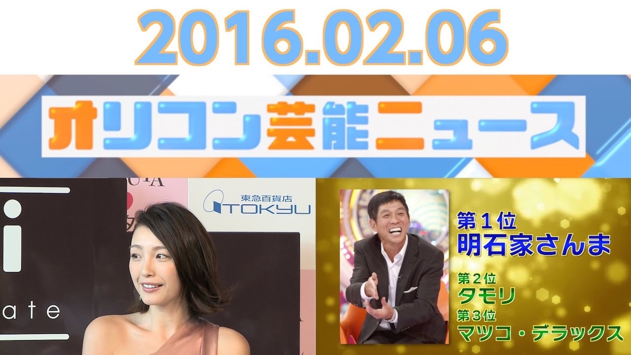 【木下優樹菜、ベッキー、田中麗奈、好きな司会者ランキング、吉田明世アナウンサー】2016.2.6芸能ニュース