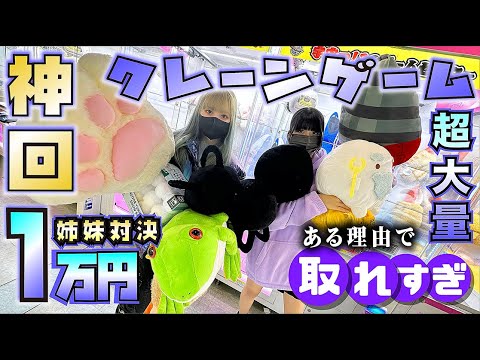 【超神回】クレーンゲーム!姉妹1万円対決がある理由で超大量ゲット…【のえのん】