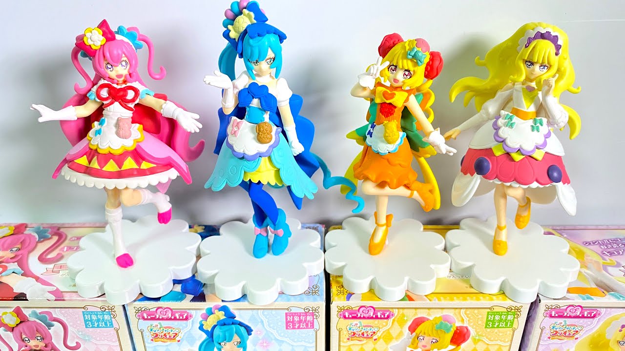デリシャスパーティ♡プリキュア キューティーフィギュア 全4種 開封 Delicious party♡Precure Cuty figure 食玩 Japanese candy toys