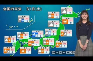 あす 12月31日(土)の天気予報 Weather forecast for tomorrow, December 31 (Sat)