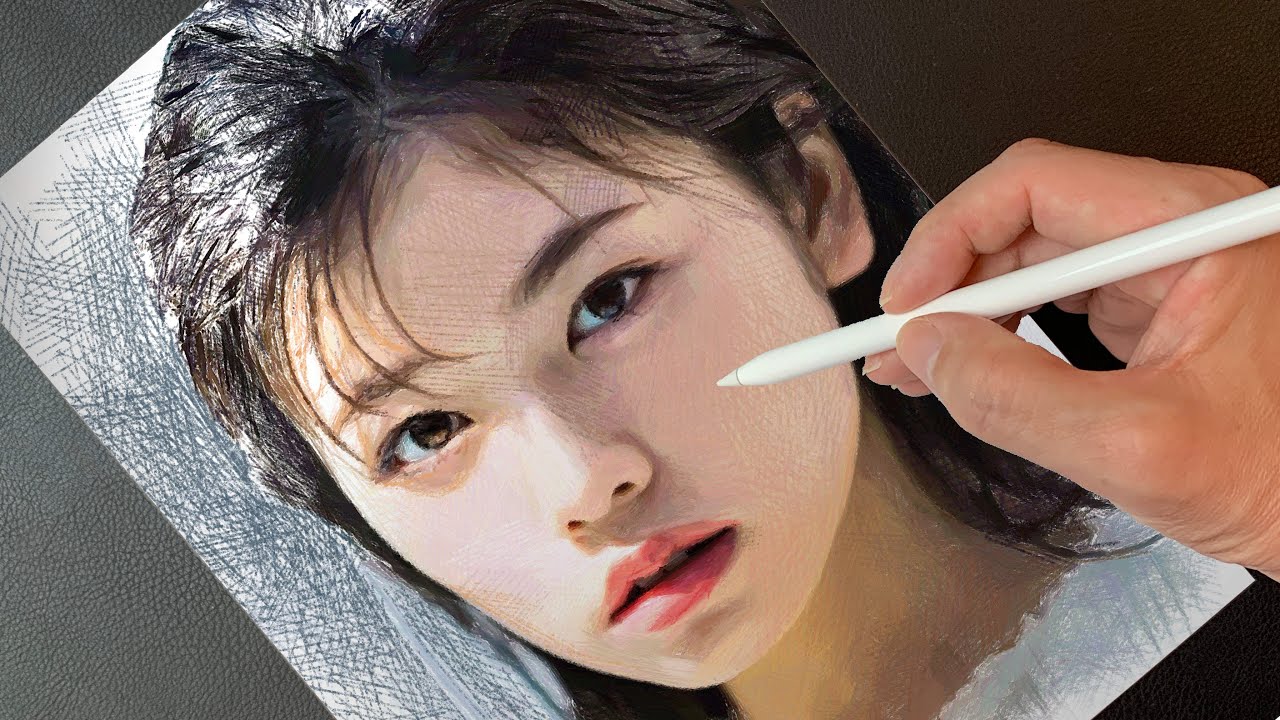 How to draw portrait | 小芝風花(Fuka Koshiba) Drawing | プロクリエイトで絵描く | 似顔絵イラストメイキング:デッサンの描き方 | ArtyCoaty