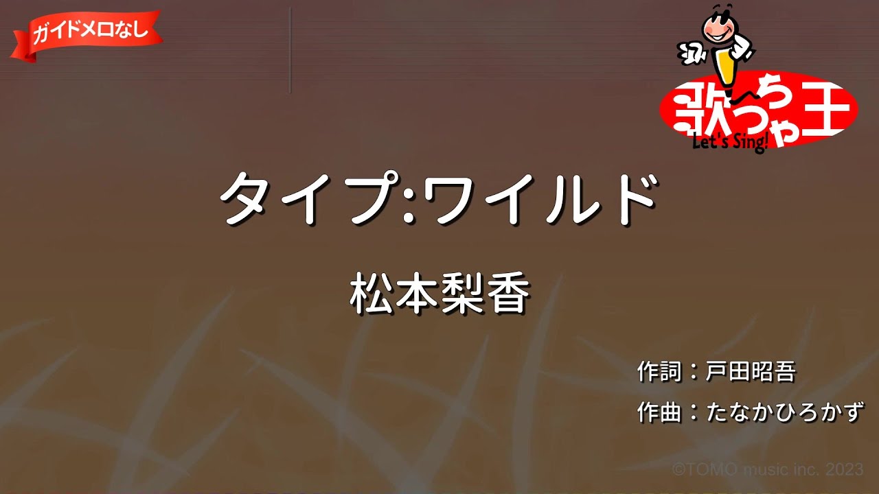 【ガイドなし】タイプ:ワイルド / 松本梨香【カラオケ】