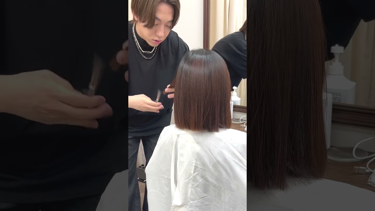 梅雨でアホ毛ばっかりになるから縮毛矯正かけてピカピカにしてきた #ボブ #縮毛矯正 #ショート