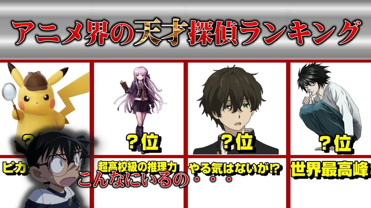 コナン越えた能力⁉アニメ界の天才探偵ランキング【解説/考察】