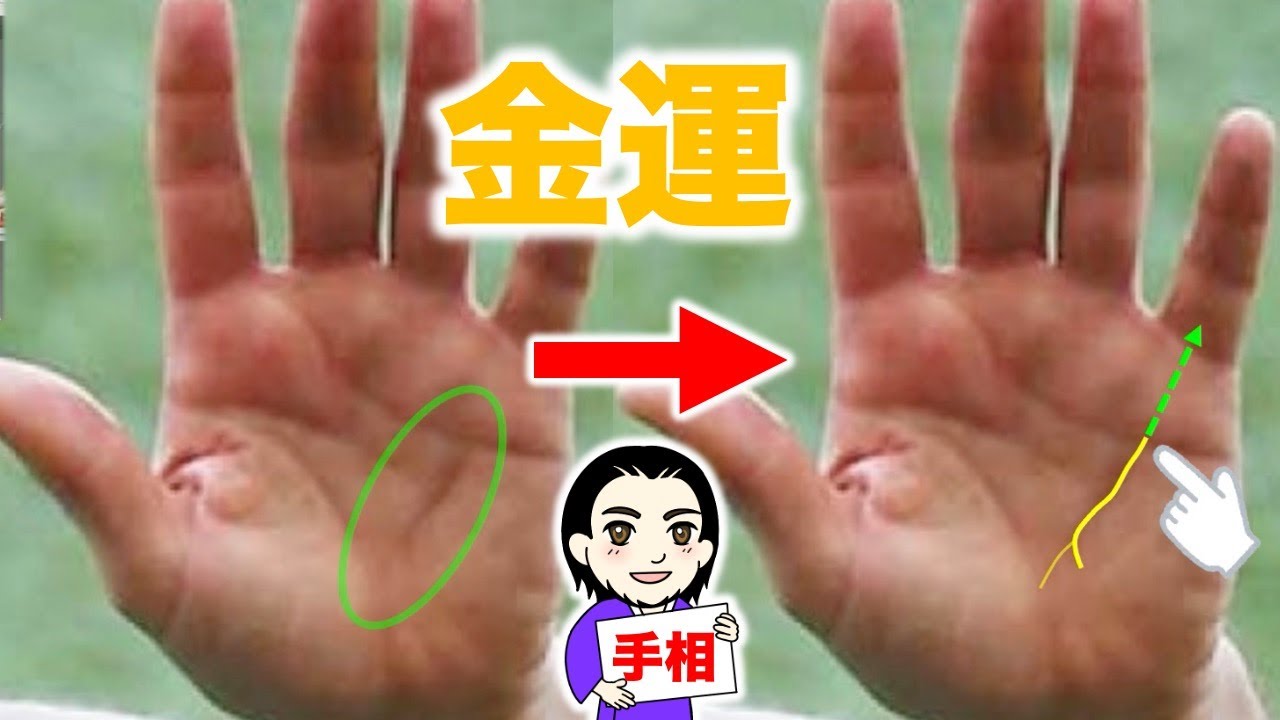 この手相線があったら金運到来【財運線】