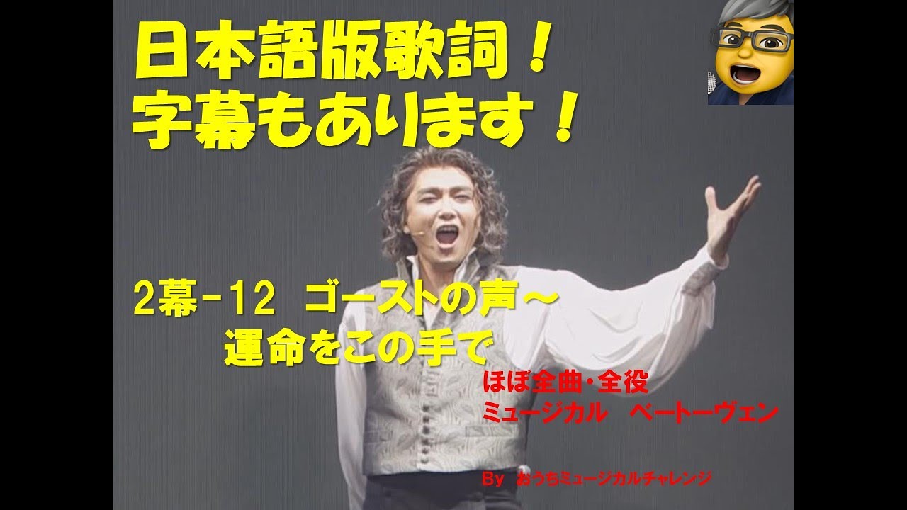ミュージカル ベートーヴェン  2幕ー12 ゴーストの声~運命をこの手で 日本語歌詞・字幕あり! ほぼ全曲・全役チャレンジ!シーンの説明は概要欄に! ミュージカル ベートーヴェン  2幕ー12 ゴーストの声~運命をこの手で 日本語歌詞・字幕あり! ほぼ全曲・全役チャレンジ!シーンの説明は概要欄に!