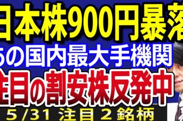 日本株一時900円以上の暴落、これはチャンスか？国内最大手機関が注目する割安株が反発中